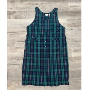 Bechamel VTG 1X Midi Dress Plaid Preppy Academia Overall Cottagecore Whimsy Goth